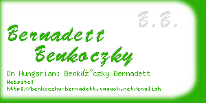 bernadett benkoczky business card